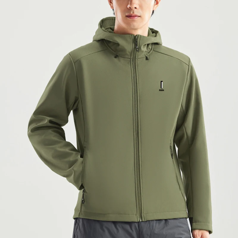 

Men’s Lightweight Softshell Hooded Jacket – Windproof, Water-Resistant, Full-Zip Outdoor Coat