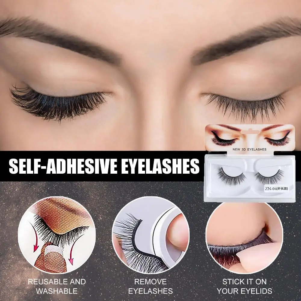 Reusable Self-Adhesive Eyelashes No Need Glue Quick to Wear