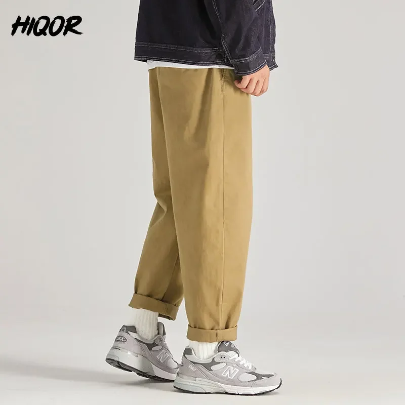 HIQOR Marke Japanischen Cargo Hosen für Männer Neue männer Schwarz Casual ArmyGreen Hosen Hosen männer Overall Männlichen Oversize hosen