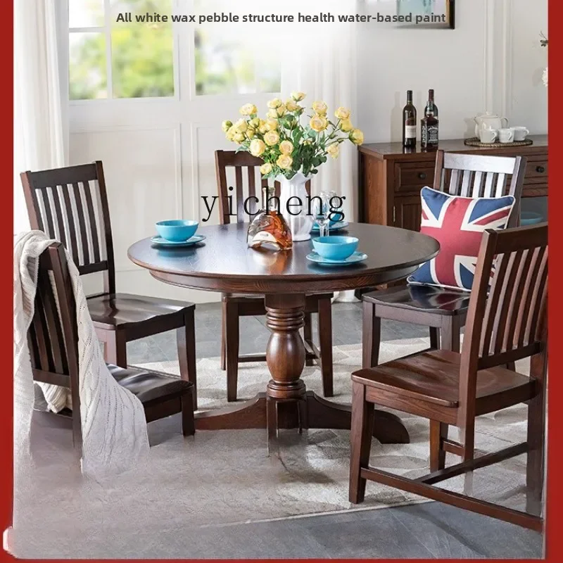 L28 Solid Wood Round Dining Table American Ash Wood Round Table Chinese Furniture Table Round New Chinese Style