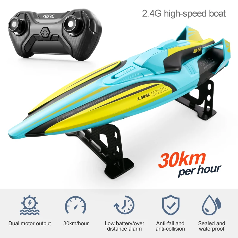 S1 Afstandsbediening Boot Draadloze Elektrische Lange Uithoudingsvermogen Hoge Snelheid 2.4G Speedboot Waterboot Model Kinderen Groot Speelgoed