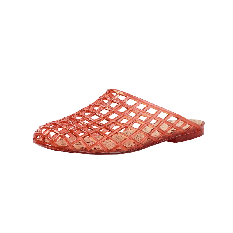 

Summer Shoes Woman PVC Trendy Sandals Low Heel Beach Slippers Luxury Sandals Jelly Shoes New Trend CuT-Outs Footwear