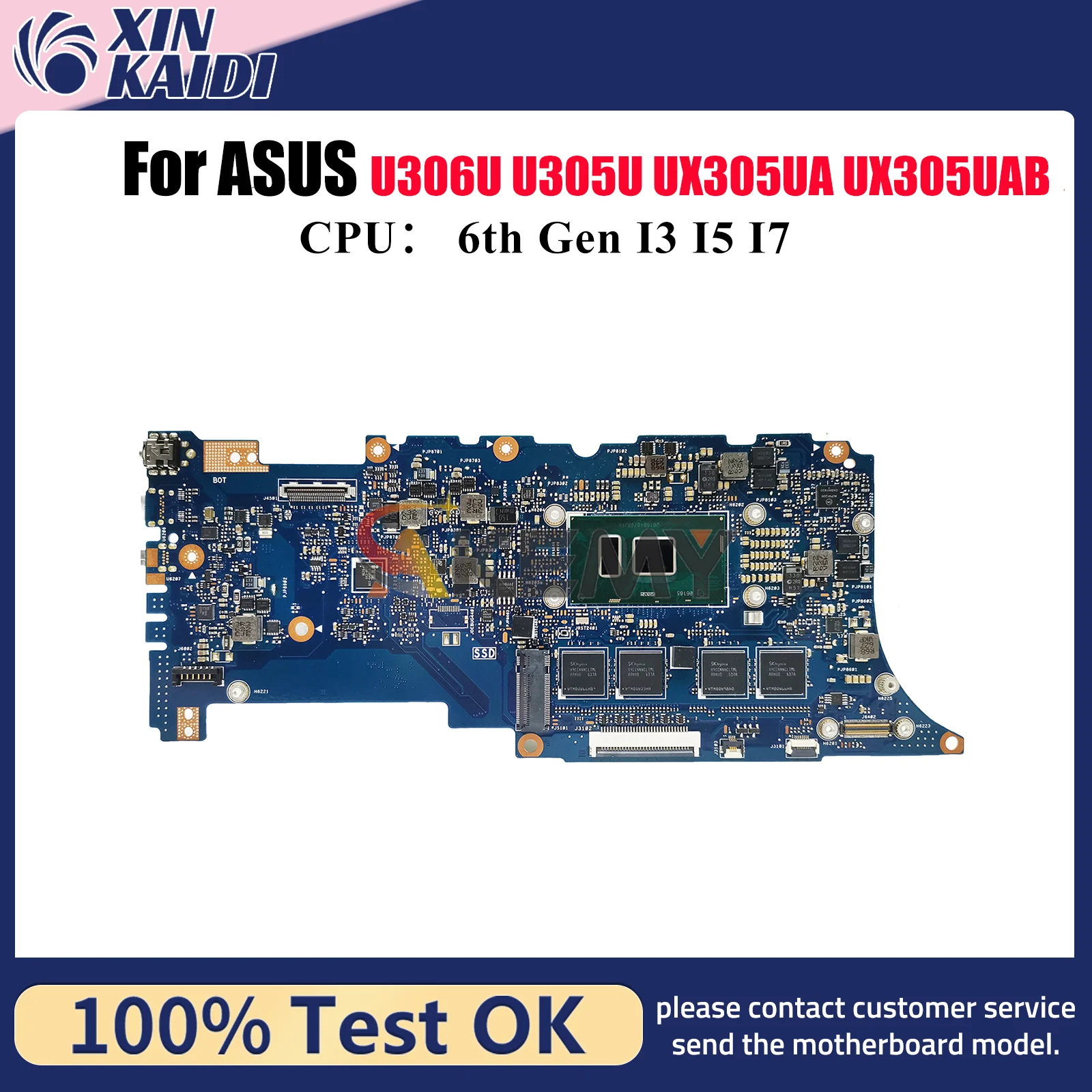 

UX305UAB Laptop Motherboard For ASUS ZenBook U305U UX305UAB U306U UX305U UX305UA Mainboard With I3 I5 I7 CPU 100% tests OK stk