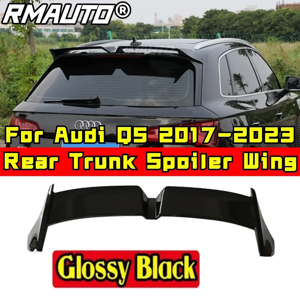 

For Audi Q5 2017-2023 Rear Spoiler Wing Body Kit ABS Plastic Car Rear Roof Spoiler Car Accessories Rear Roof Spoiler Body Kit