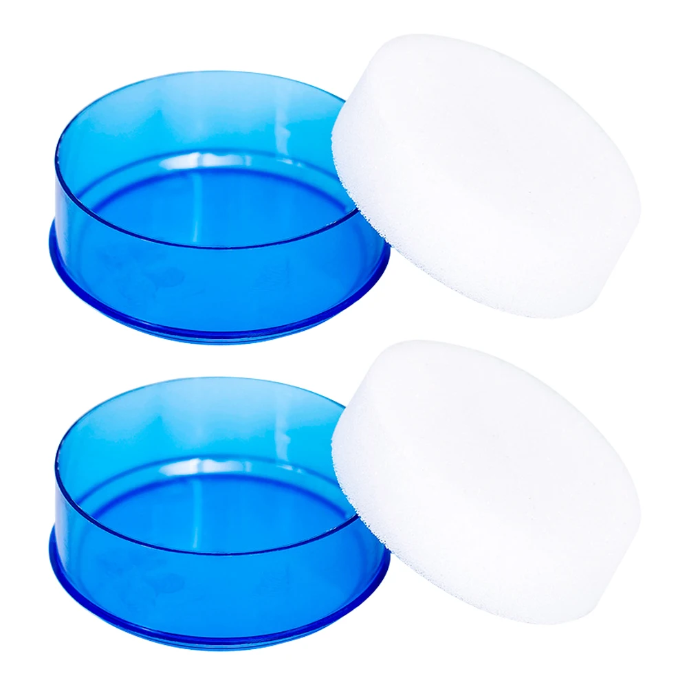 

4Pcs Finger Moistener Round Sponge Cup Plastic for Money Counting Cash Handling Bank Office Fingertip Moistener Quick