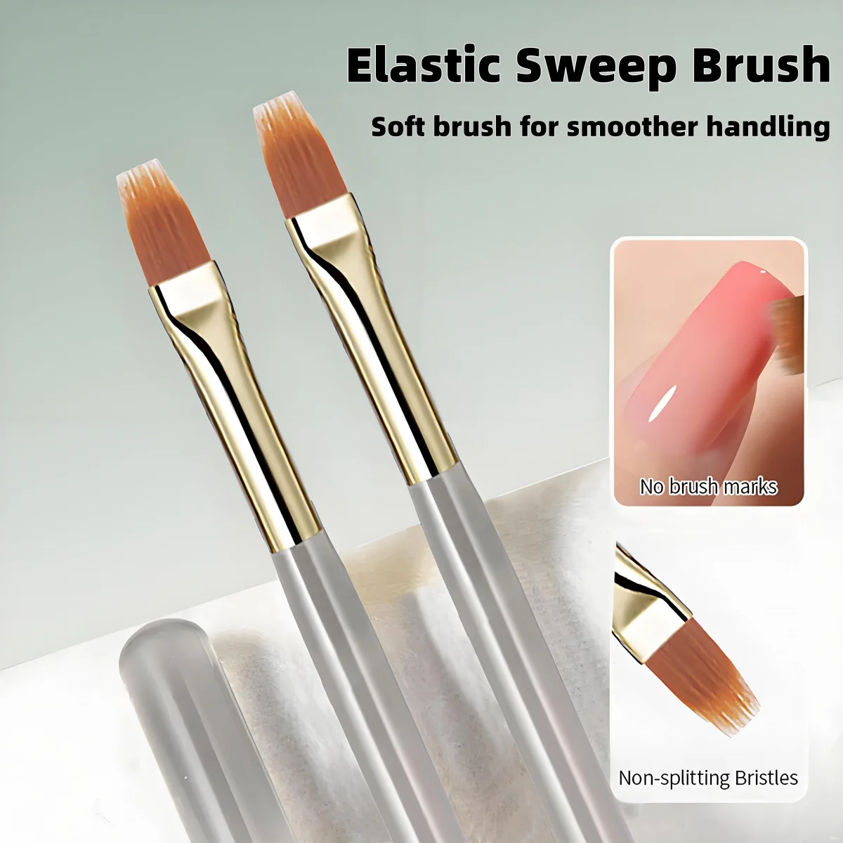 Pincel Profesional para Degradado de Uñas, Pincel Elástico para Pintar Esmalte de Gel con Efecto Ombré, Sin Marcas de Pincel, Herramienta de Manicura