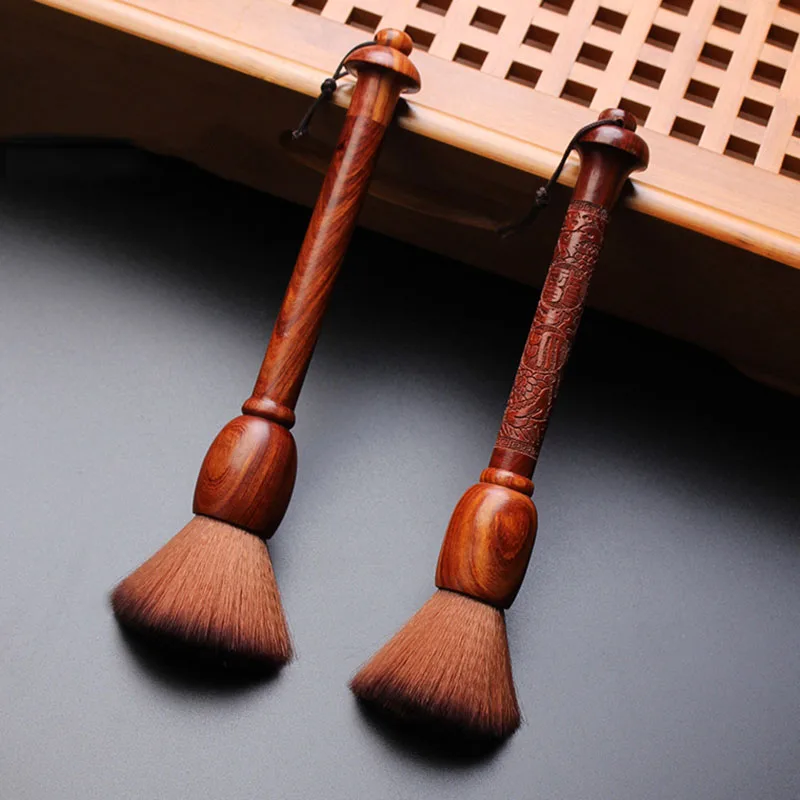 1Pcs  Wood Handle Tea brush Cleaning Tools Brush Soft Teapot Brushes Puer Tools Dual purpose Prying Tea Brick Professional Tool