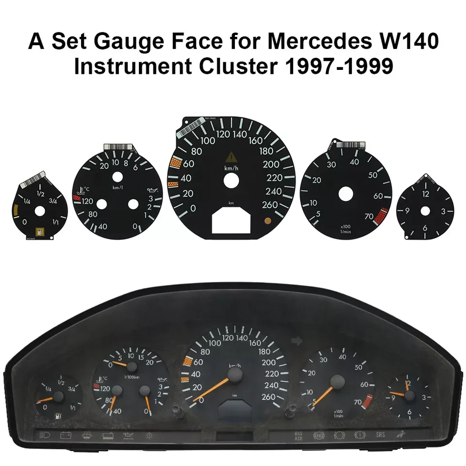 

A Set Gauge Face for Mercedes W140 Instrument Cluster