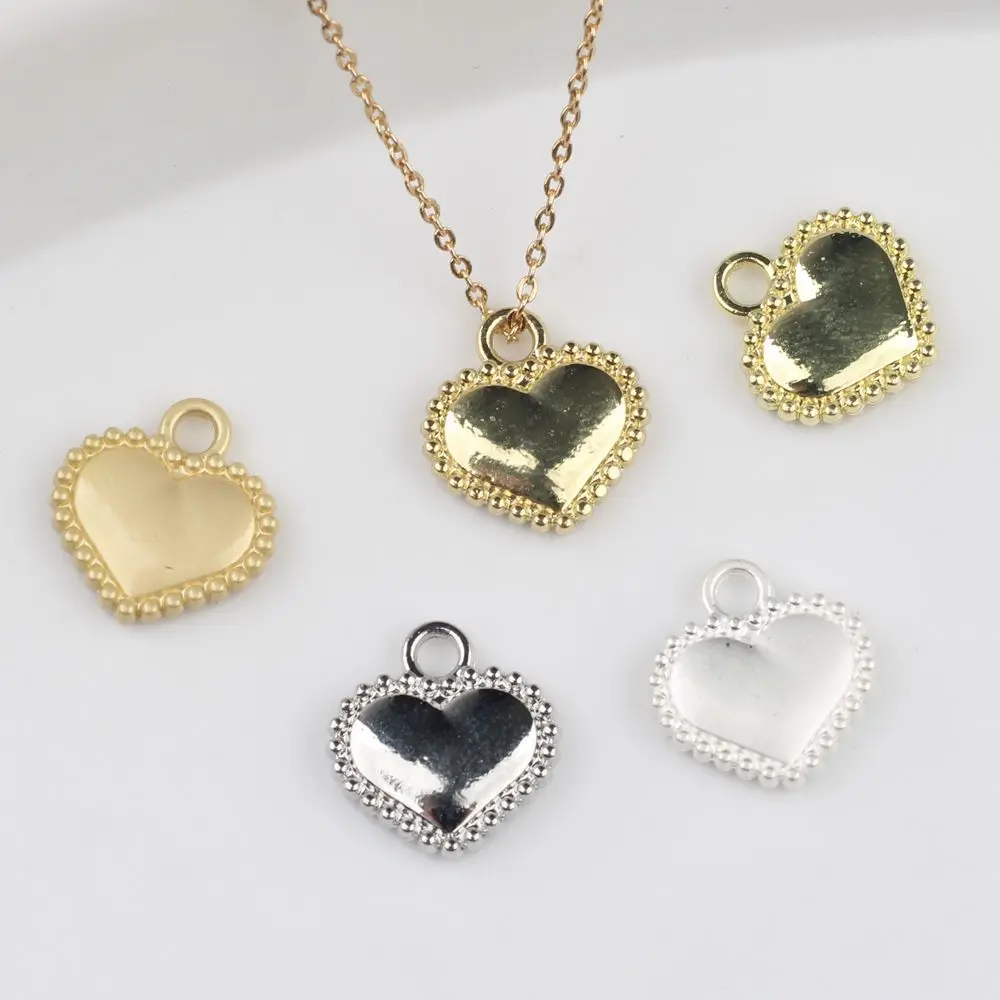 

10Pcs/lot Simple Spray Painted Alloy Heart Pendant DIY Jewelry Making Supplies for Necklace Bracelet