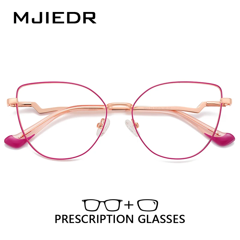 

MJIEDR Cat Eye Photochromic Anti Blue Light Blocking Reading Glasses for Women Myopia Hyperopia Prescription Optical Eyeglasses