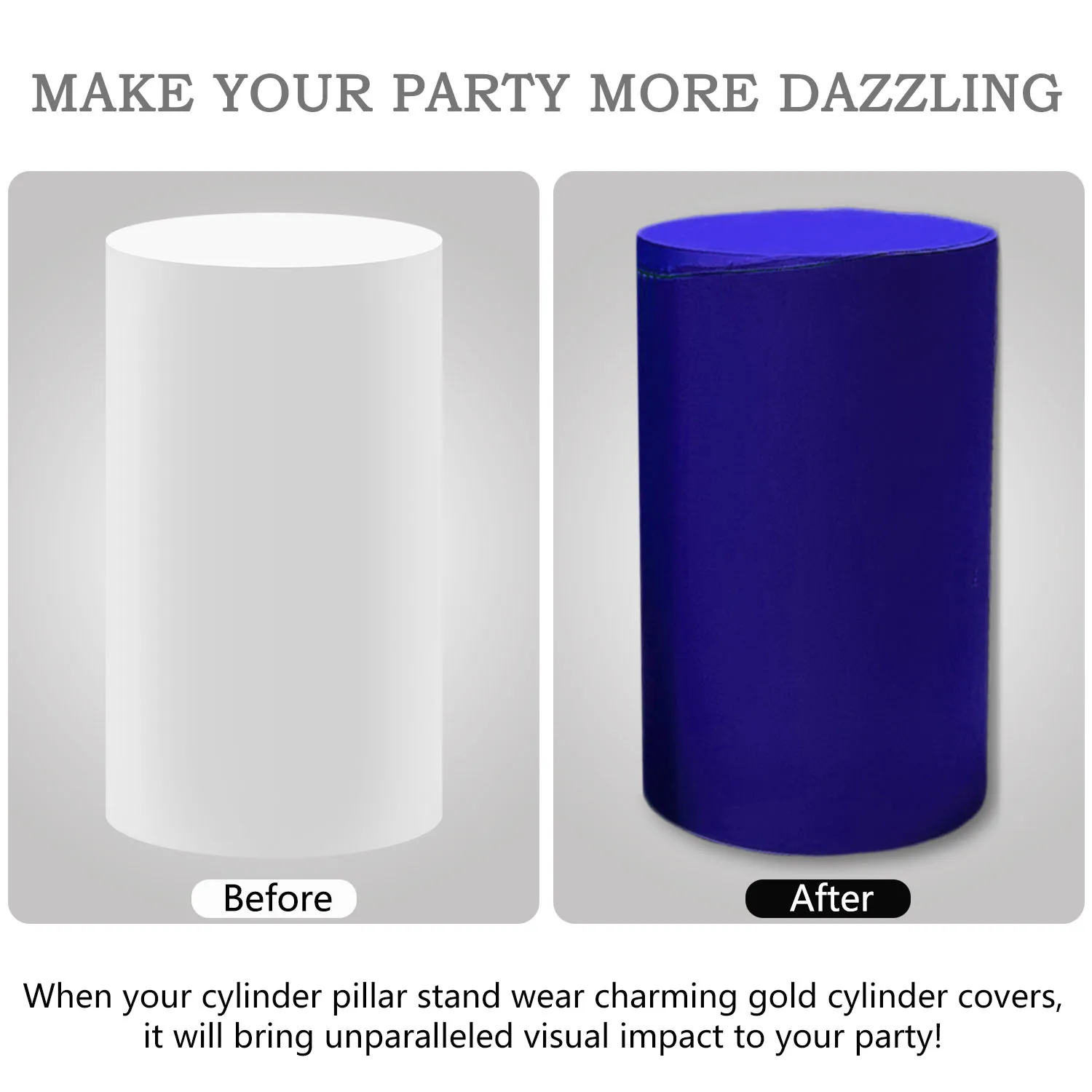 1set (5 Pcs) Cylinder Covers Red Blue Stripes Stretchy Pedestal Cover for Birthday Party Baby Shower Tablecloth Decor Props