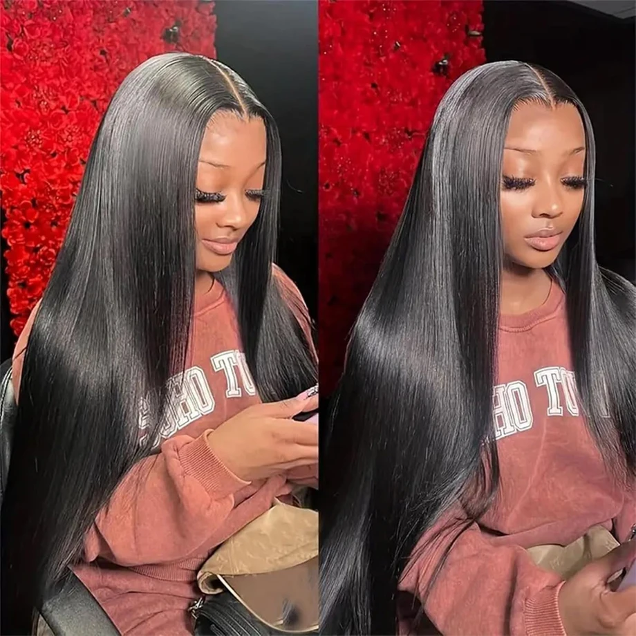 Bone Straight HD Transparent Lace Front Human Hair Wigs 36 Inches 13x4 Lace Frontal Wig 100% Human Hair 180% Lace Wigs