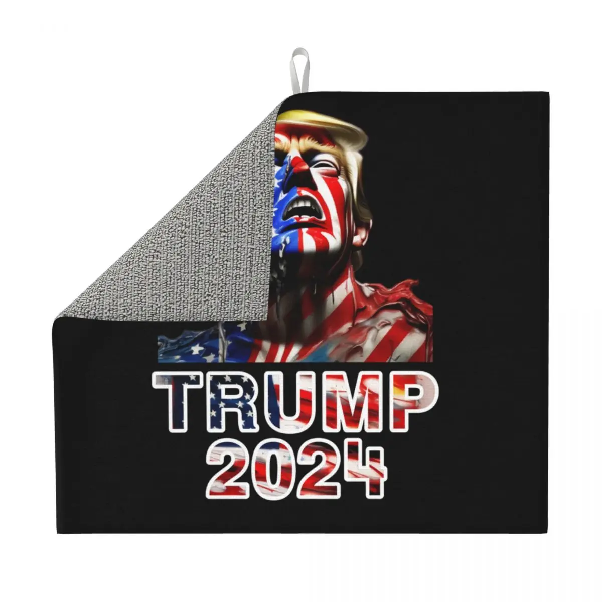 Custom Fast Dry Trump 2024 MAGA Dish Drying Pad Absorbent Microfiber America Flag Drainer Mats for Kitchen Countertop