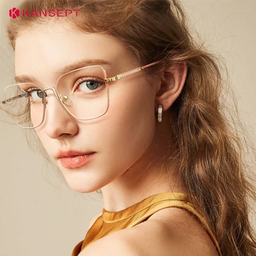 Imagen 2 del producto KANSEPT-gafas de protección contra luz azul para mujer, lentes graduadas para leer, gafas de sol de cristal para leer, gafas para hombre