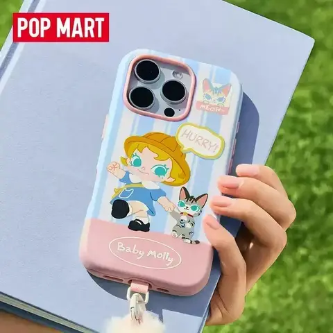 POP MART Baby Molly & Baby Tabby Series-Custodia per telefono per iPhone 15Pro Max Blind Box Toys Mystery Guess Bag Collezione di figure anime