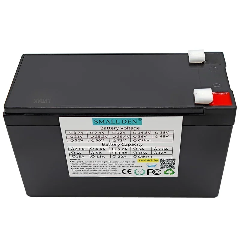 12V 20ah 18650 battery pack, 18650 suitable for lithium battery power supply, rechargeable battery, solar energy storage lamp