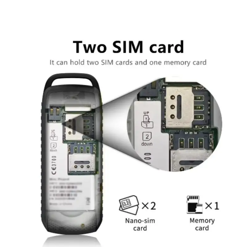 GAT BM25 Button Mini Mobile Phone 2 SIM Standby Bluetooth Dialing Surround Wear Blacklist Smallest Backup Cellphones for Sports