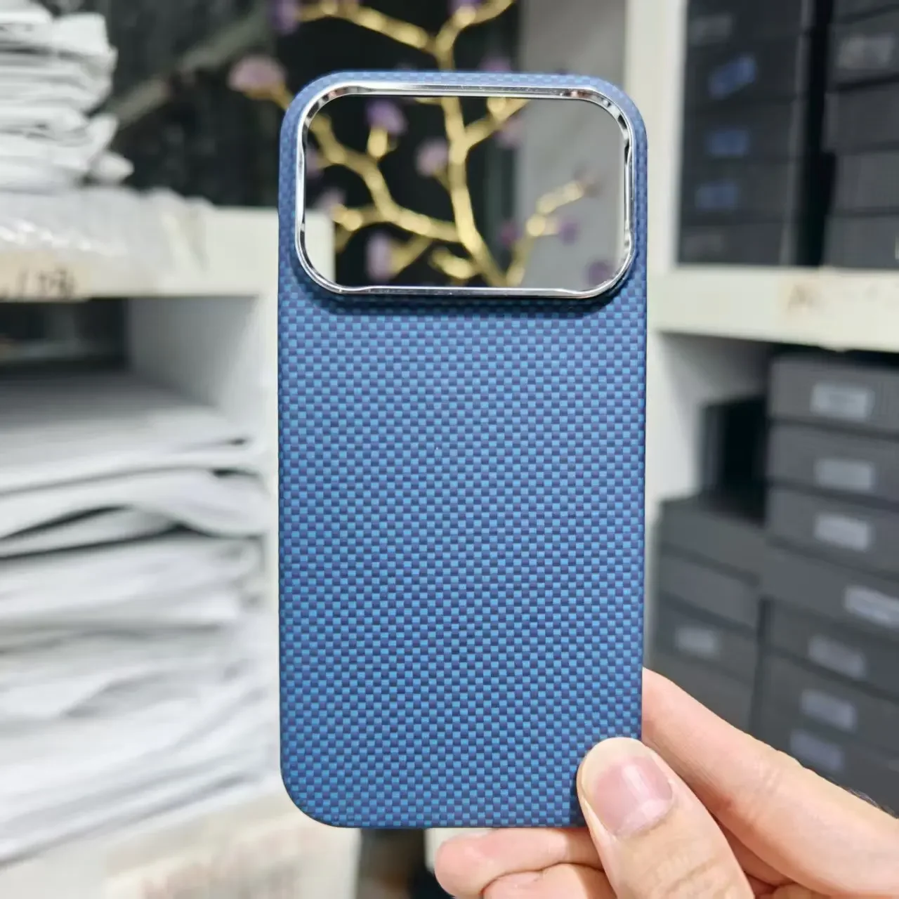 حافظة لهاتف آيفون 17 برو ماكس/ آيفون 17 برو من ألياف الكربون ماكروبور حماية للعدسات غطاء هاتف من ألياف الأراميد مع حافظة مغناطيسية Magsafe #6