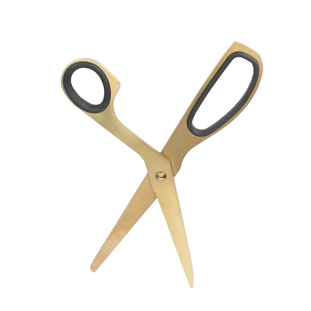 Black and Golden Golden Scissors Stainless Steel Asymmetrical Design Golden Stainless Steel Scissors Minimalist Style