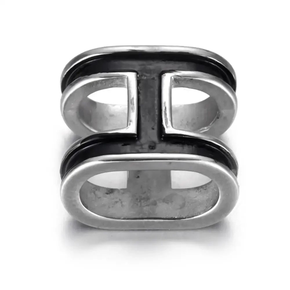 Stainless Steel Slide Charms Alphabet H Hole 12x6mm for Charm Bracelet Making Leather Jewelry DIY Slider Beads Accessories