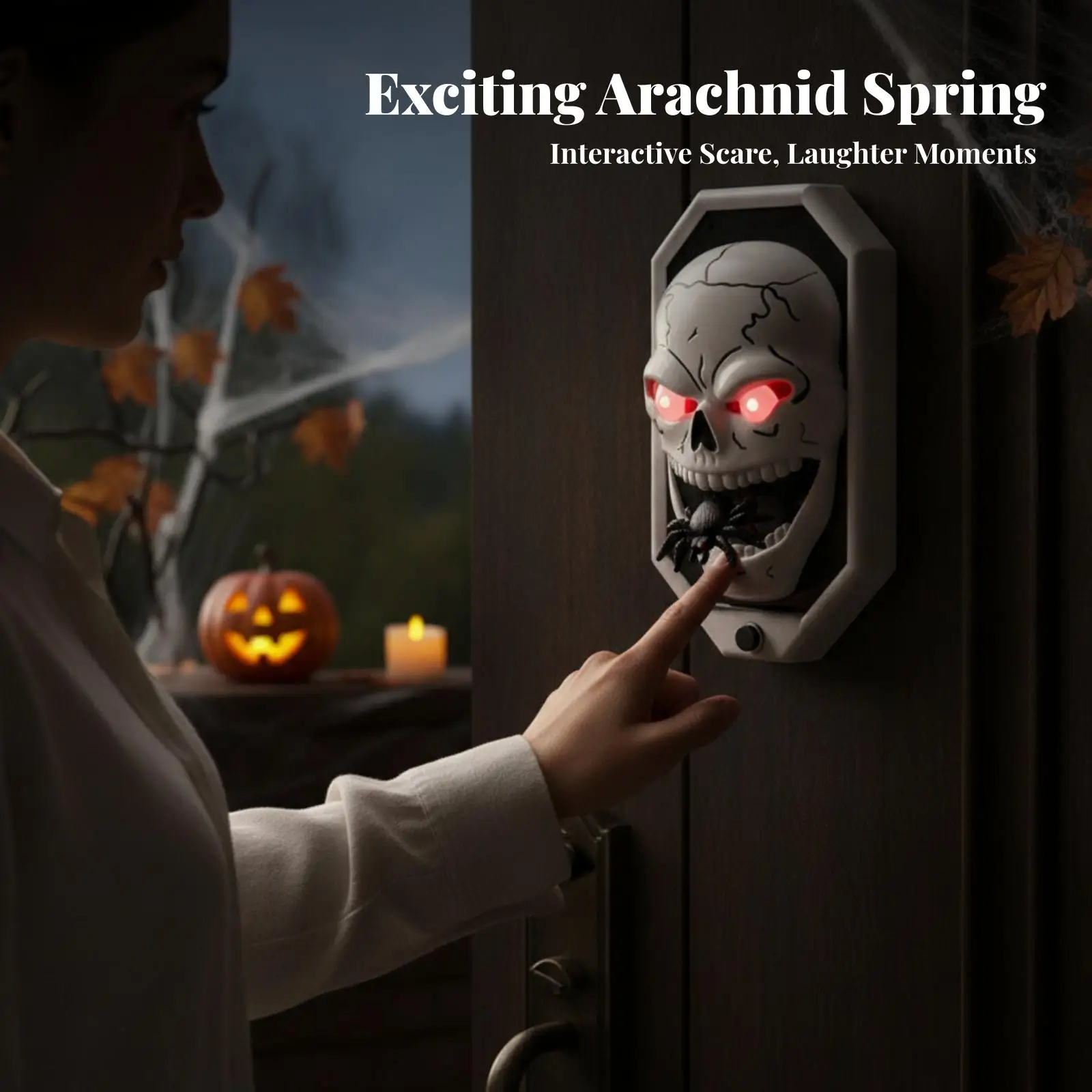 Monster-Face Door Chime Interactive Halloween Door Chime
