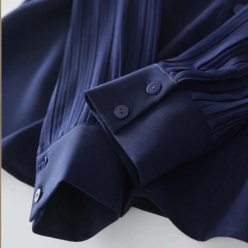 Spring Autumn New Solid Color Fashion V-neck Shirt Women High Street Casual Loose Lantern Sleeve Button Cardigan Elegant Tops