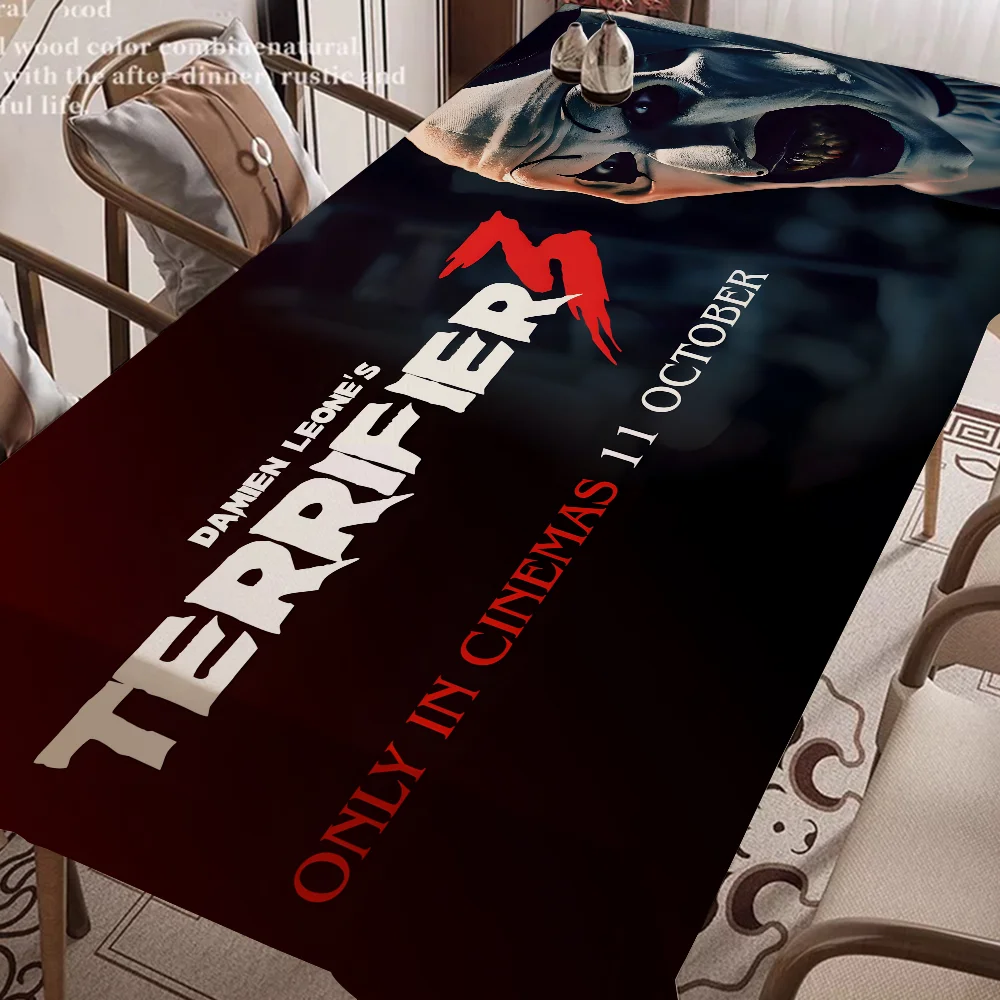 

T-Terrifier 3 Horror Clown Movie Home Tablecloths Dining Decoration And Rectangular Table Accessories Waterproof Cloth