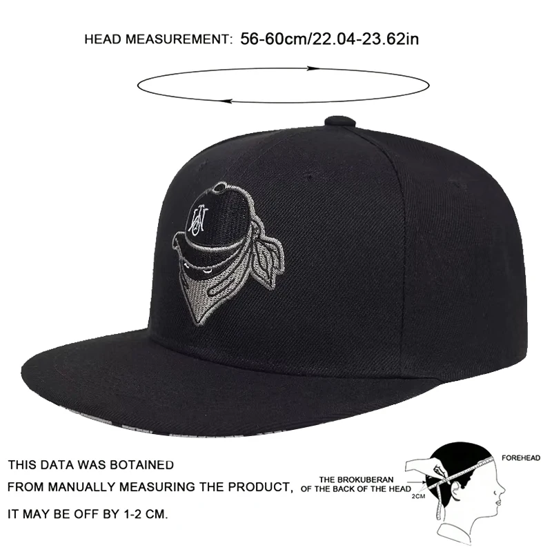 Cappelli hip-hop con ricamo mascherato unisex Primavera Autunno Cappellini da baseball snapback casual regolabili Cappello per protezione solare da esterno
