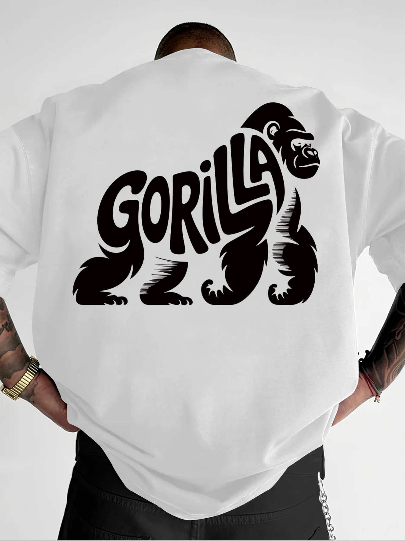 

Men's Summer Pattern T-Shirt, Black Casual, Angry Leopard Face with Special Letter Print, Lightweight and Comfortable