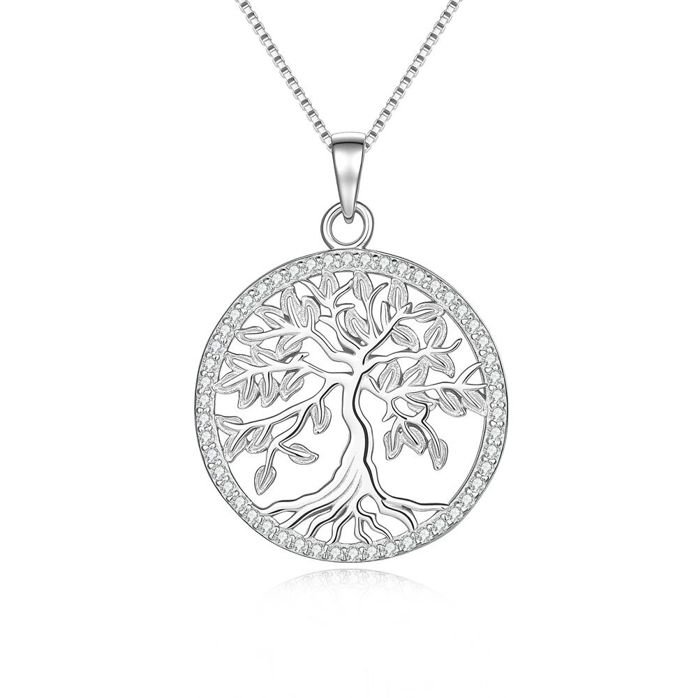 

D Color Moissanite Necklace S925 Sterling Silver 18K Gold-Plated Tree of Life Pendant for Woman Birthday Party Jewelry Gift