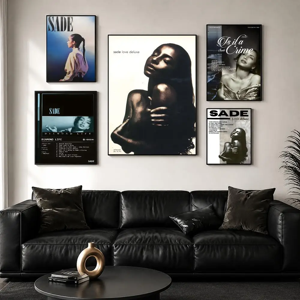 Popular Singer S-sade Poster High Quality Sticker Self Adhesive Wall Art for Bedroom Hallway Home Decor