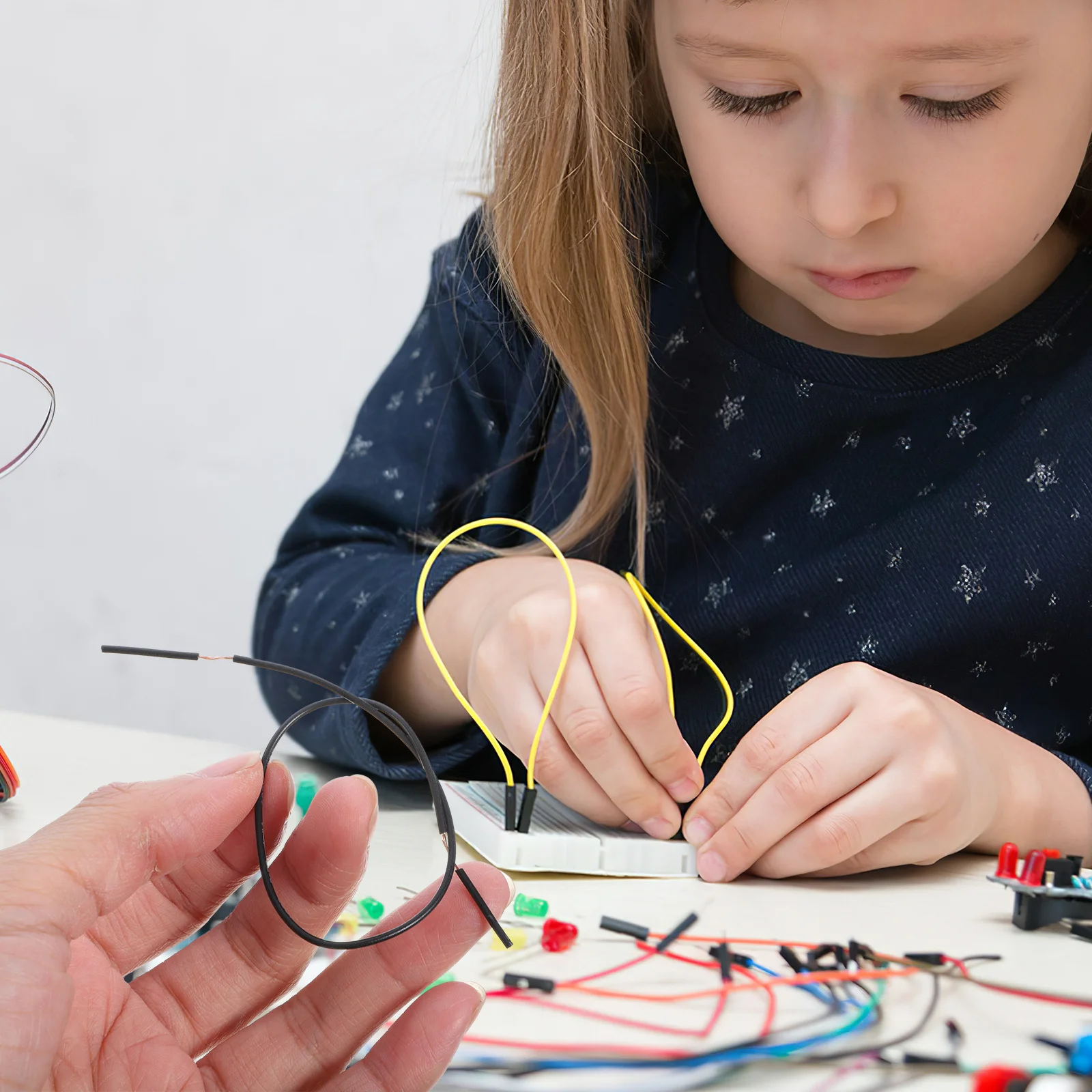 

100Pcs Circuit Wire Insulated Copper Wire Electricity Connection Demo Teaching for Physics Lab Science Experiment