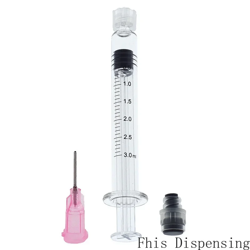 Measurement Mark Tip for CBD Oils EJuices Liquids Chemical (Gray Piston) 3ml Luer Lock Syringe with 20G Needle Reusable