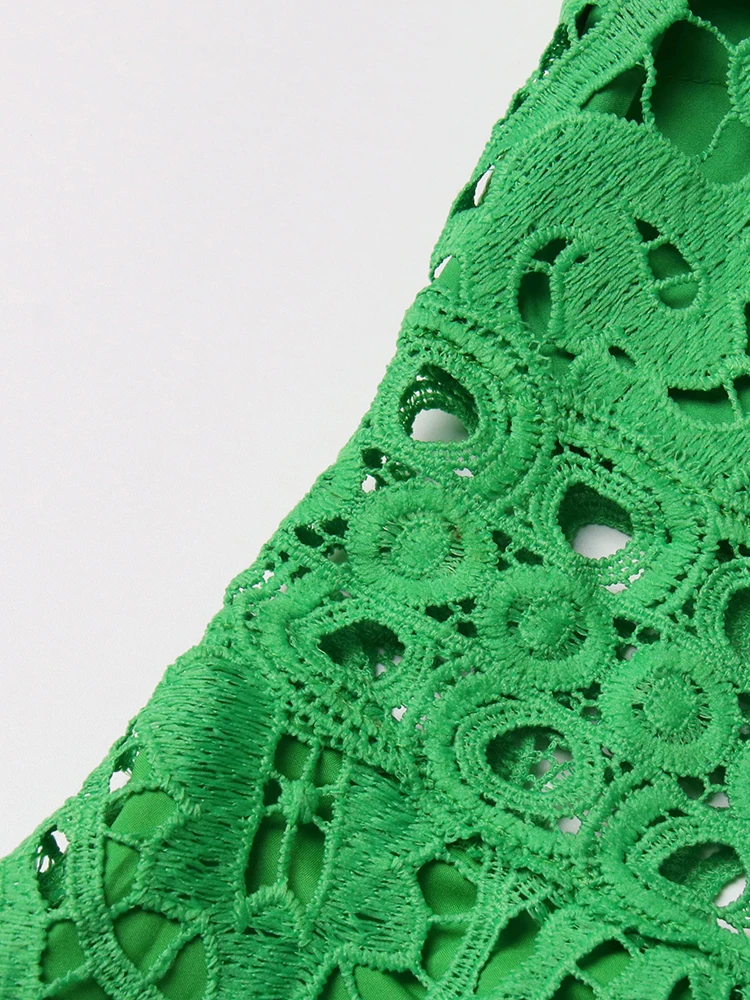 2023 Female Autumn Clothes New Women Stand Collar Long Sleeve High Waist Cut Out Solid Midi Dresses