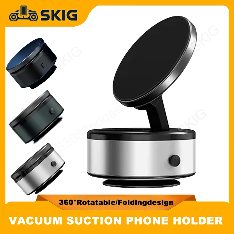 Skig New Vacuum Phone Holder Suction Cup Folding Car Phone Stand Navigation Stand Suitable for IPhone 12/13/14/15 Series Models