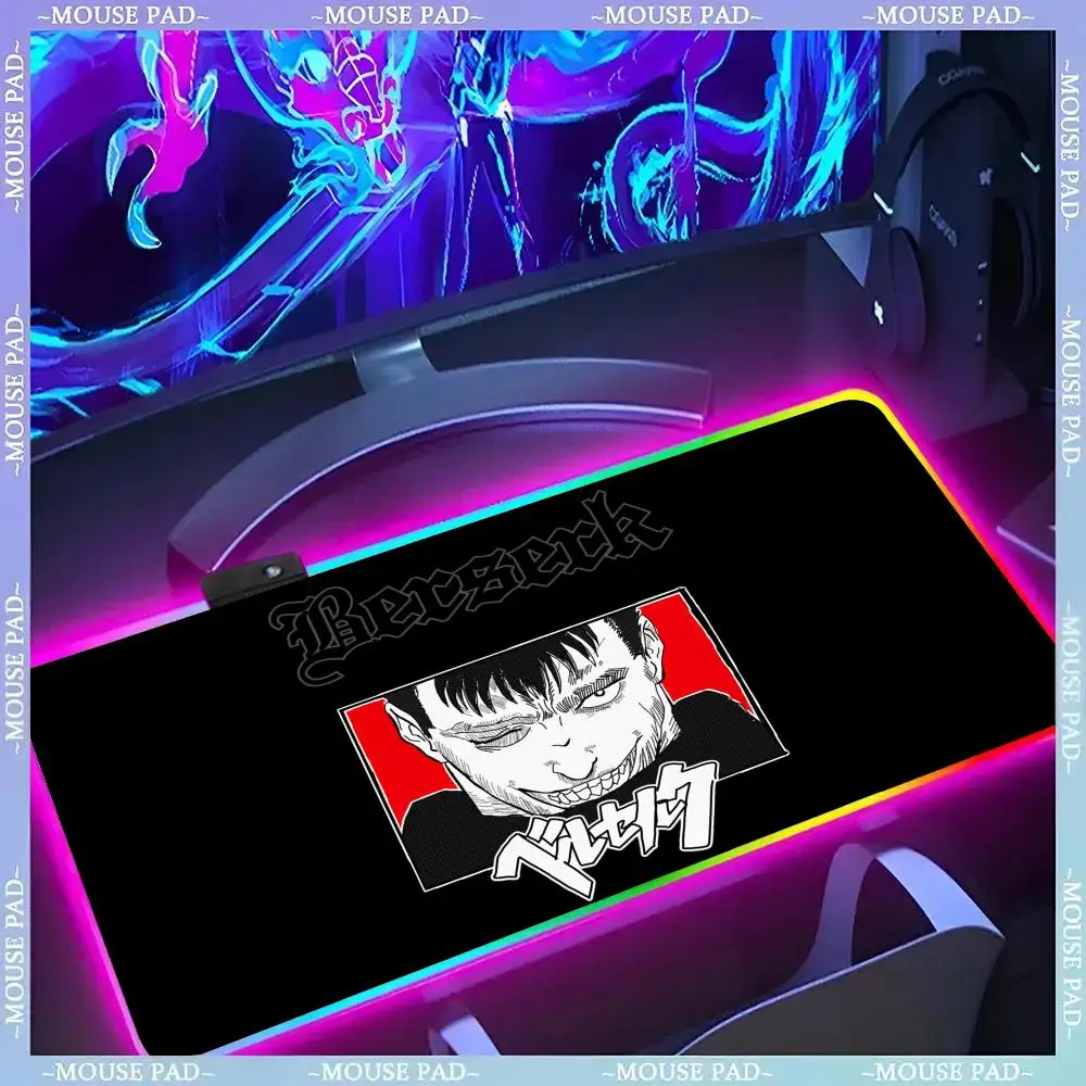 

Аниме B-Berserk коврик для мыши геймер люминесцентный светодиодный коврик для мыши игровой стол Rgb настольный коврик клавиатура ПК коврик для мыши