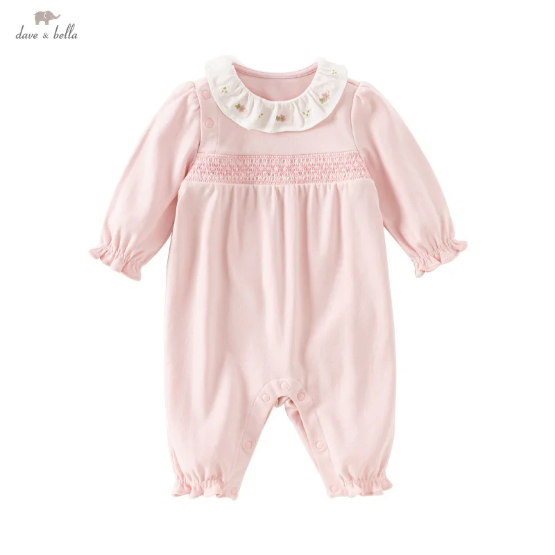 Dave Bella Baby Jumpsuit Newborn Creeper 2025 Spring New Casual Girl's Baby Cotton Romper Comfortable Sweet Lovely DB3242408