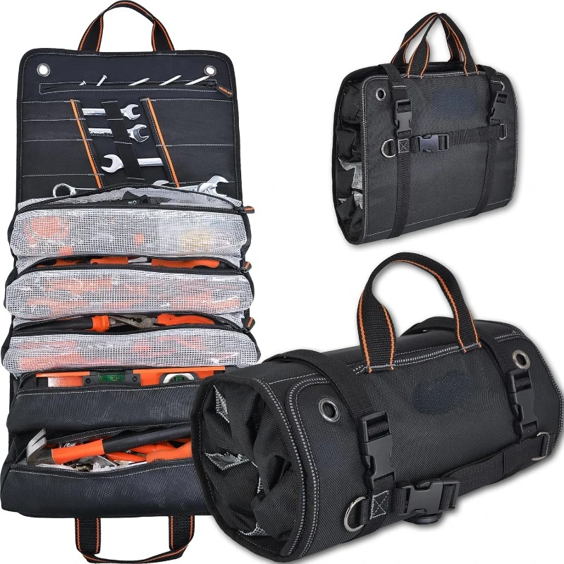 Men's tool roll,  Roll up bag,   organizer, Mechanic  bags, Motorcycle tool bag, Wrench  up pouch, Electricians wrench  for car