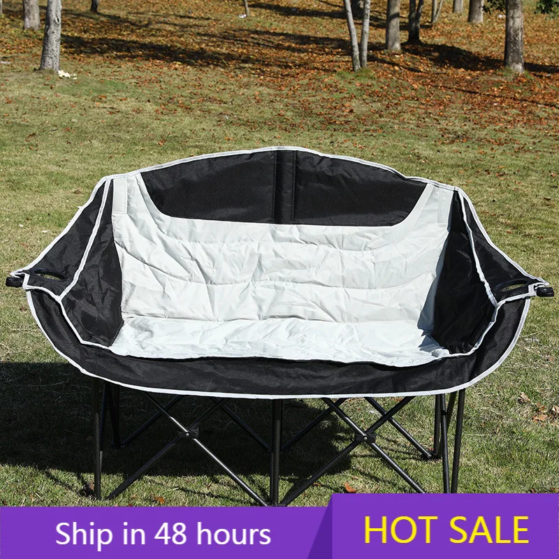 

YTYIN Factory Stock Outdoor Camping Chair Thickened Double Cotton Moon Chair Portable Iron Leisure Furniture Modern Design