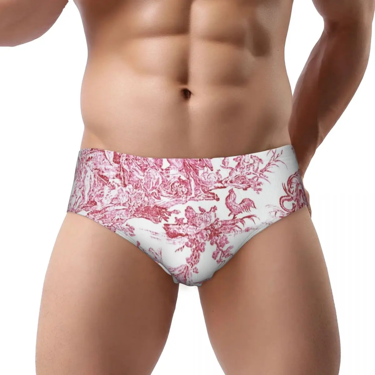 

Custom Men Toile De Jouy Men Panties Stretch French Countryside Briefs Underwear