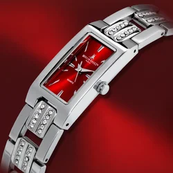 MIYOTA Quartz Watch for Women Luxury Brand Waterproof Rectangle Stainless Steel Bracelet Wristwatch Fashion Red Lady Watch 2022