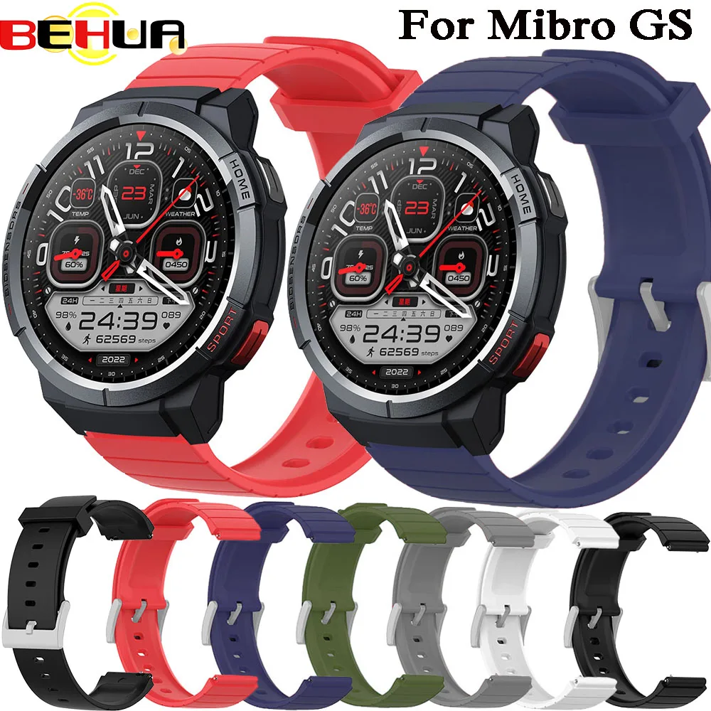 BEHUA Band Silicone Strap Replacement for Xiaomi Mibro GS Smartwatch Wristband Accessories Watchband Sport Fashion Correa Belt