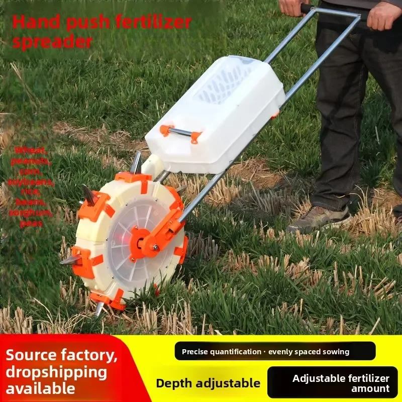Hand-Push Granular Spreader Precision Manual Applicator for Organic/Synthetic Pellets Home Gardens Small Farms 1