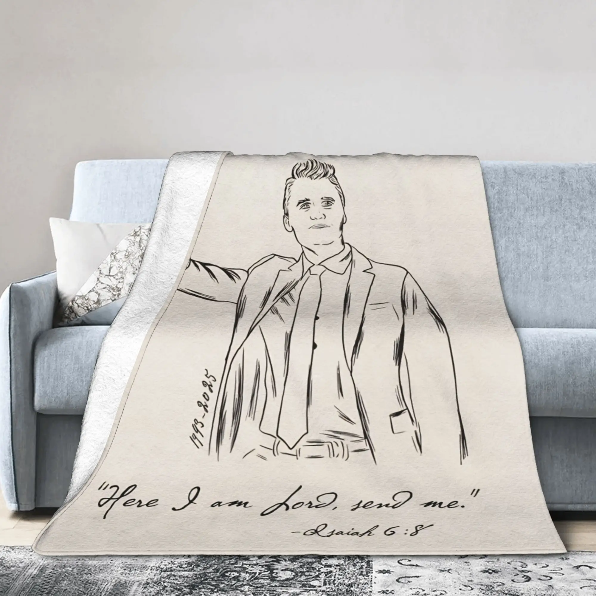 RIP Charlie Kirk Memorial Blanket Fleece  Winter A True Patriot Freedom Multifunction Soft Throw Blankets for Couch