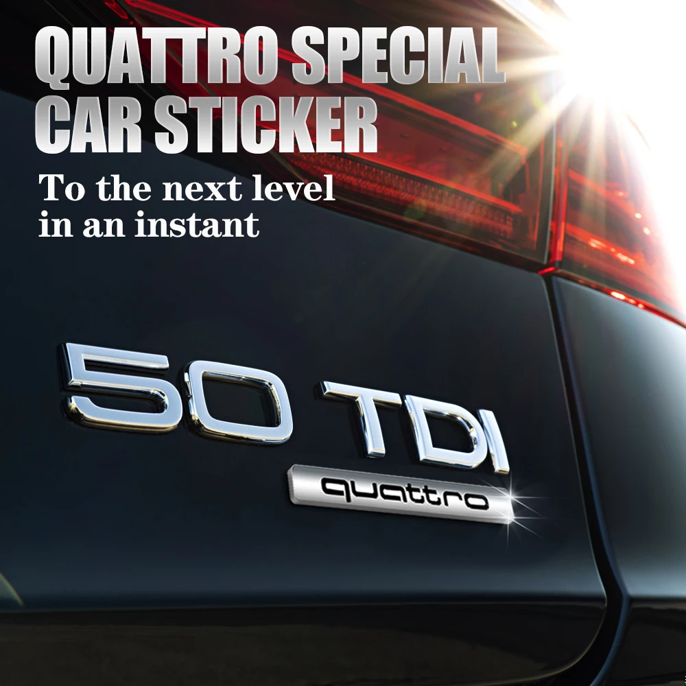 3D Metal Car Rear Trunk Emblem Fender Side Sticker Center Cover for Audi Quattro A5 B7 Q7 A3 B8 A6 TT R8 A8 A7 Q5 Q3 C7 S3 A1 B5 view 2