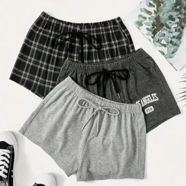 

Повседневные брюки унисекс с принтом в клетку и буквами, из ПВХ-материала, подходят для среднего возраста, в стиле милитари.