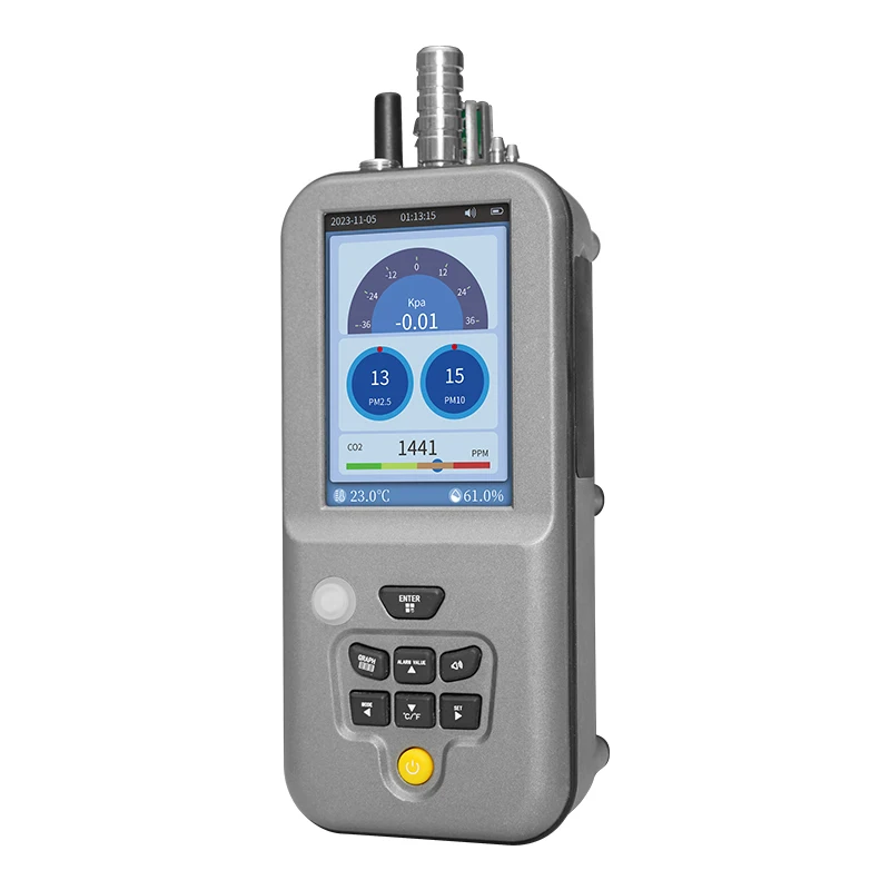 HZ-012 Draagbare Gaslekdetector Luchtkwaliteit Monitoring Apparatuur TVOC O3 PM2.5 CO2 Luchtkwaliteit Vervuiling Detector Gas Monitor