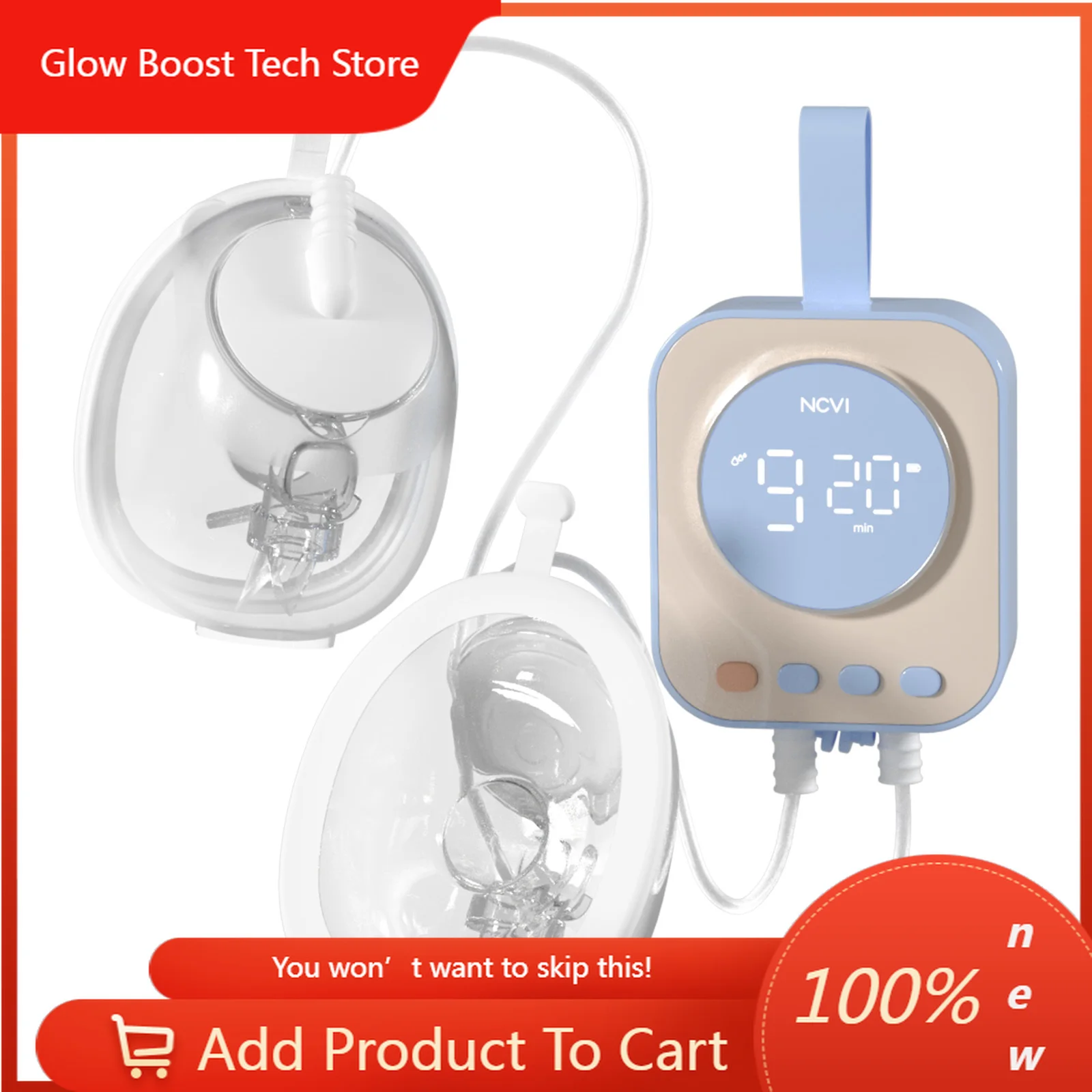 

NYNCVI s Hands Free Wearable Breast Pump,Combined with Strong Motor and Wearable Cups, 4 Modes 9 Levels, 21/24/28mm, Low Noise