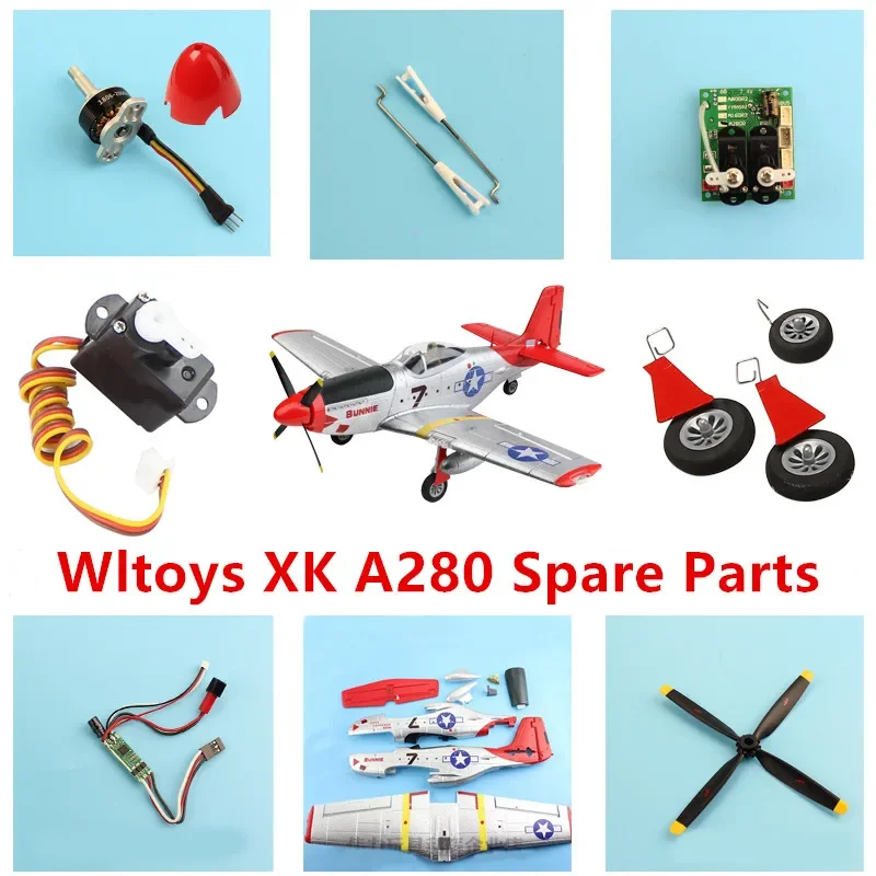 Wltoys XK A280 P51 RC Plane Aircraft Spare parts body shell propeller motor servo ESC receiver steel wire Charger remote control