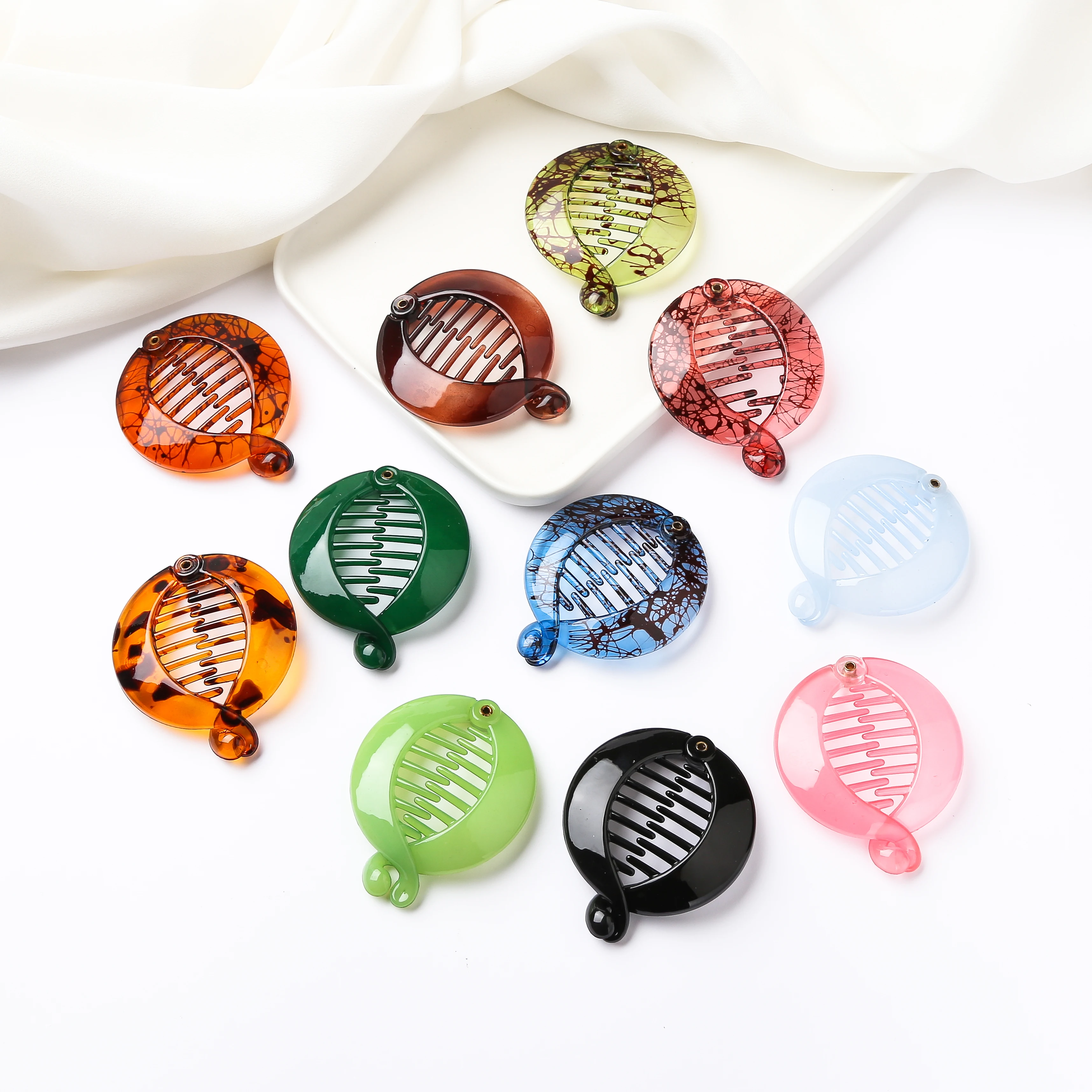 

Prettyou 2.5"/5cm Effortless Beauty Assorted Side Combs Ponytail Hair Clip Comb Pin Round Banana Clips for Women